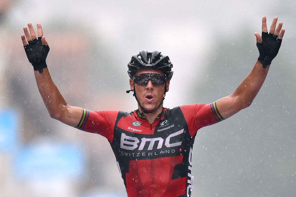 Gilbert celebrates his win in Vicenzo.