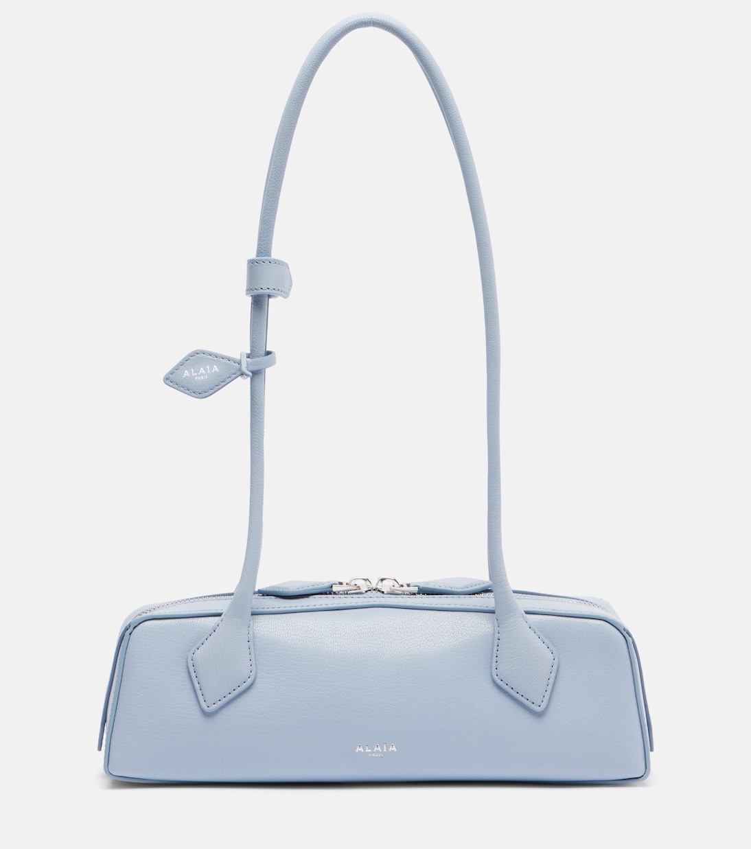 Le Teckel Small Leather Shoulder Bag in Blue - Alaia