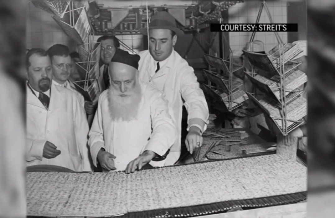 A rabbi blesses the matzo at Streit&amp;#039;s, in New York&amp;#039;s Lower East Side