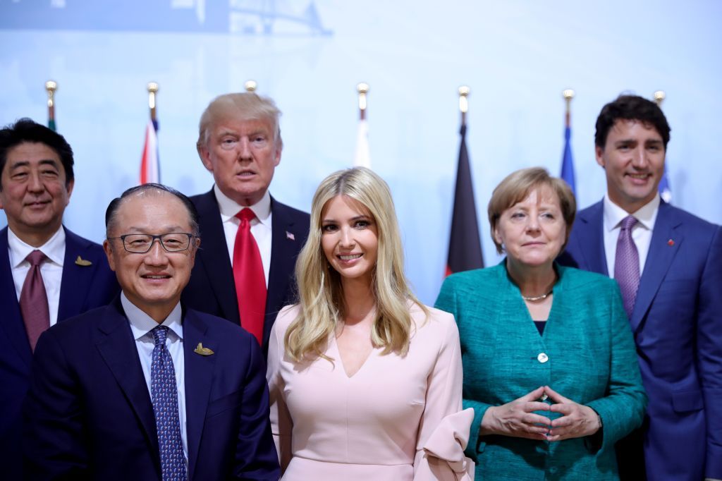 Ivanka Trump and former World Bank president Jim Yong Kim, world leaders