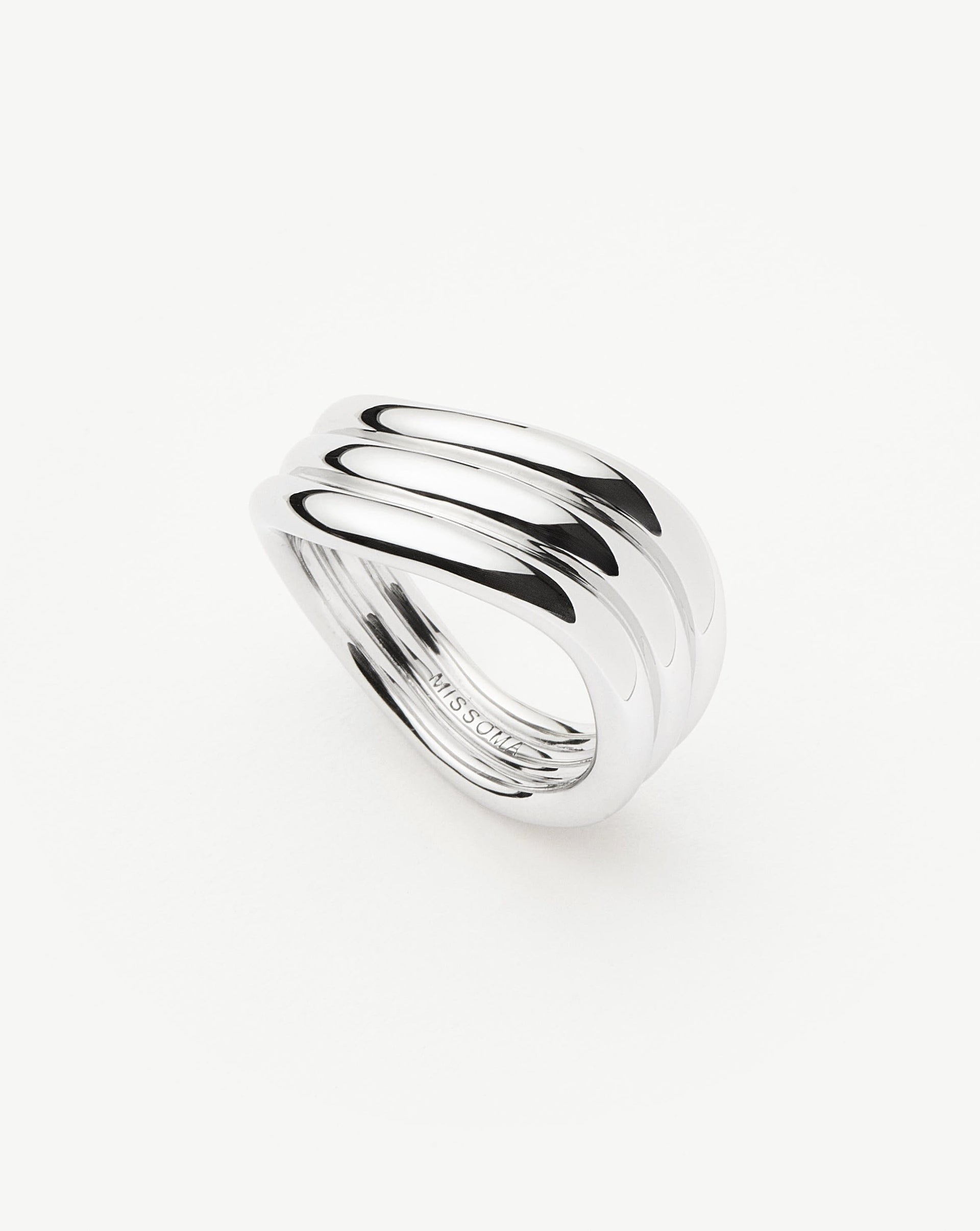 Savi Signature Triple Ring | Silver Plated - Silver Plated / H