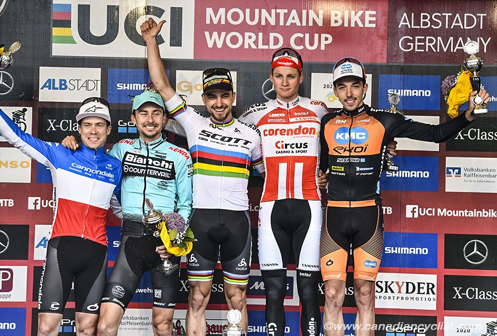 Podium: Maxime Marotte, Stephane Tempier, Nino Schurter, Mathieu van der Poel, Jordan Sarrou