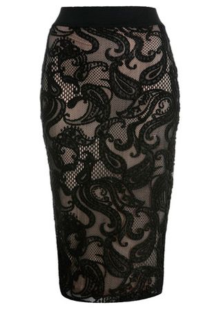 Miss Selfridge lace pencil skirt, £32
