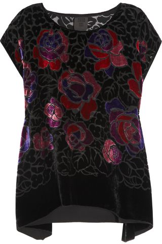 Anna Sui Rose-Patterned Burnout Velvet Top, £395
