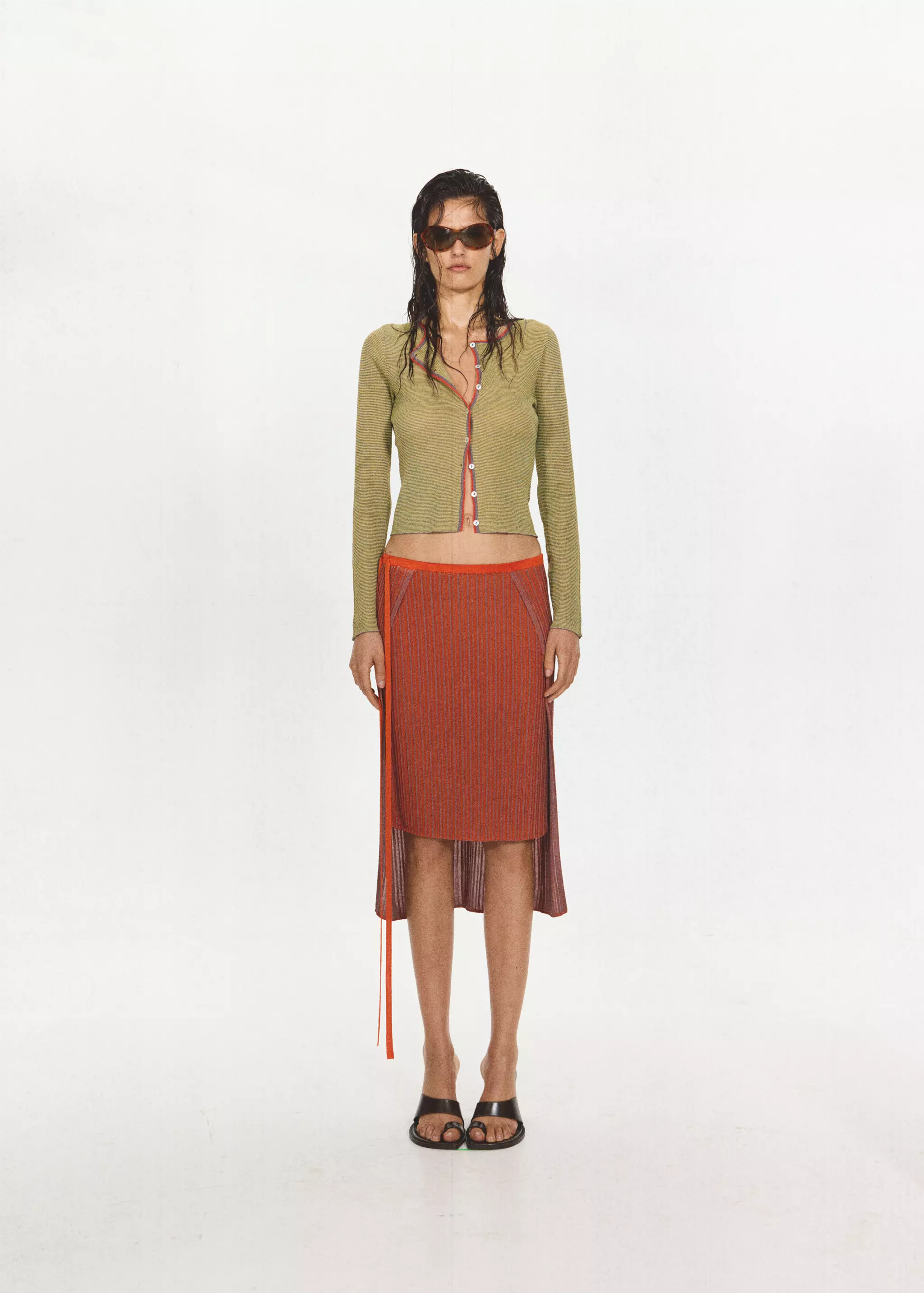 Striped Fine-Knit Cardigan - Women | Mango Usa