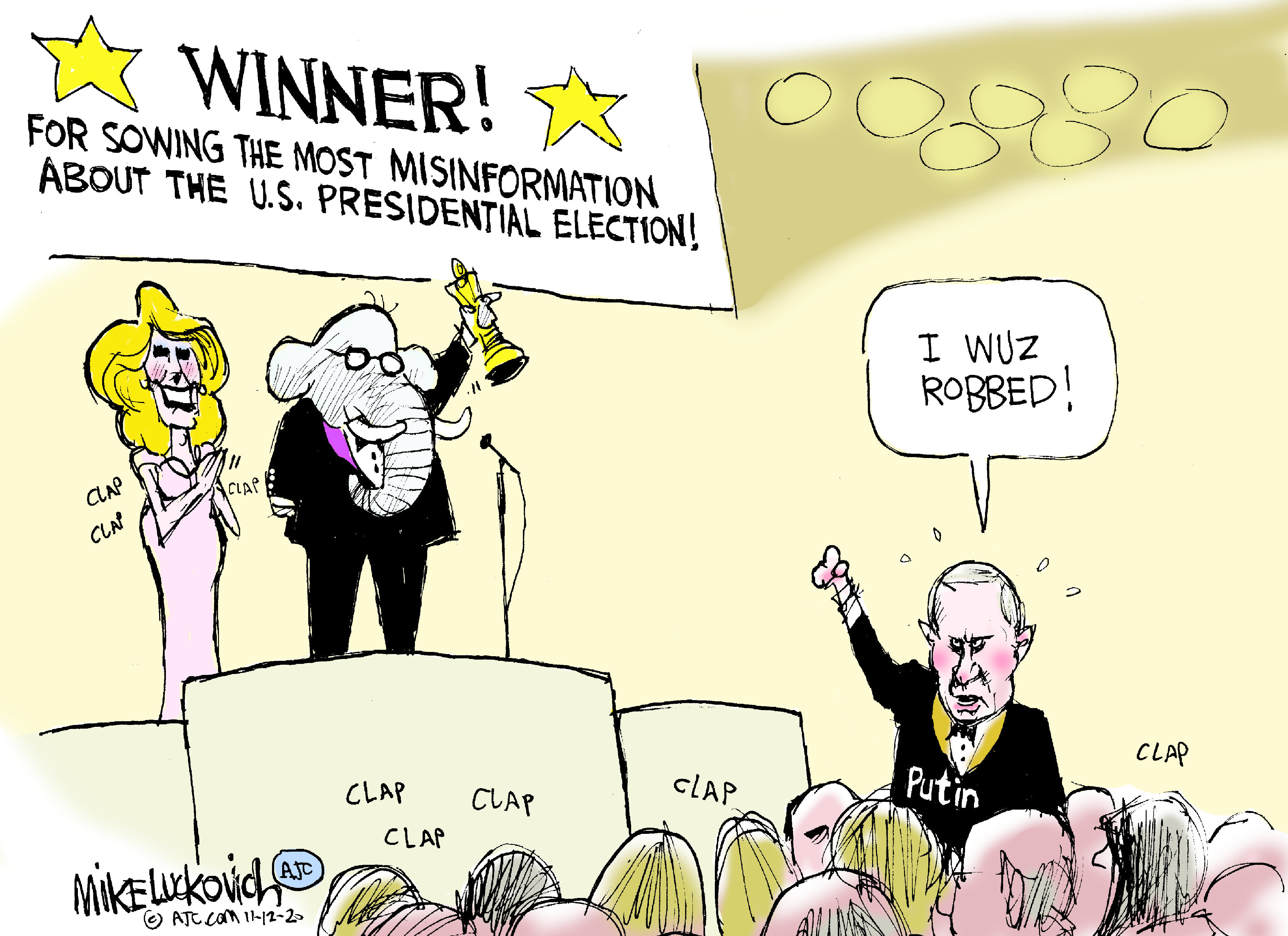 Political Cartoon U.S. Trump GOP election Putin