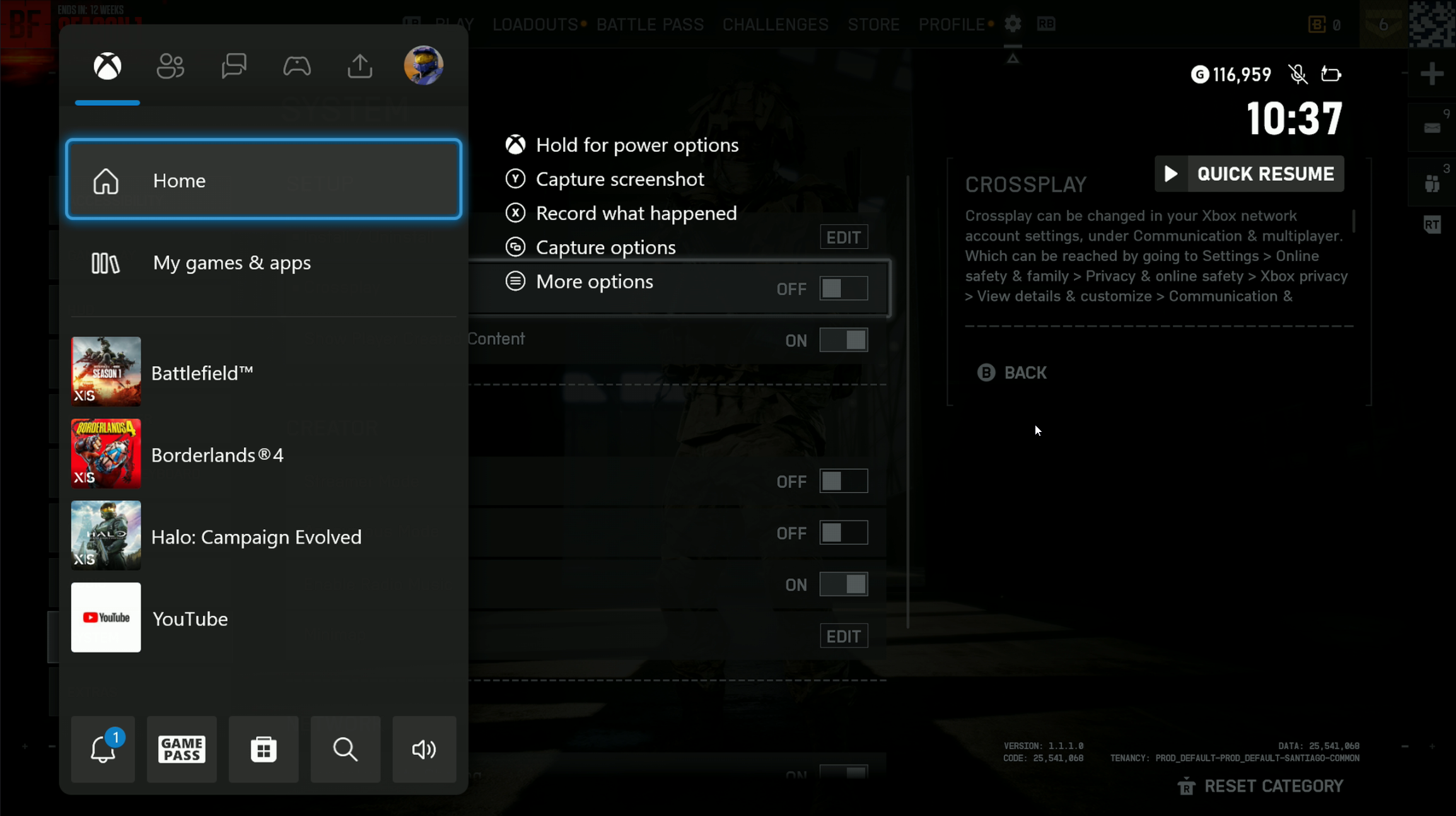 Guide on disabling cross-play on Xbox