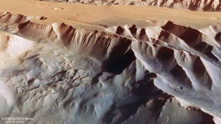 A series of deep chasms can be seen in Mars' Grand Canyon.