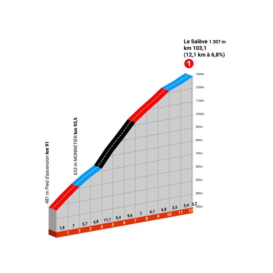 Profile of Mont Sal&egrave;ve