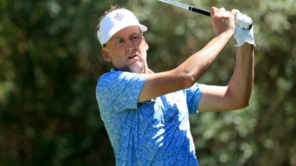 Ian Poulter takes a shot during LIV Golf Andalucia