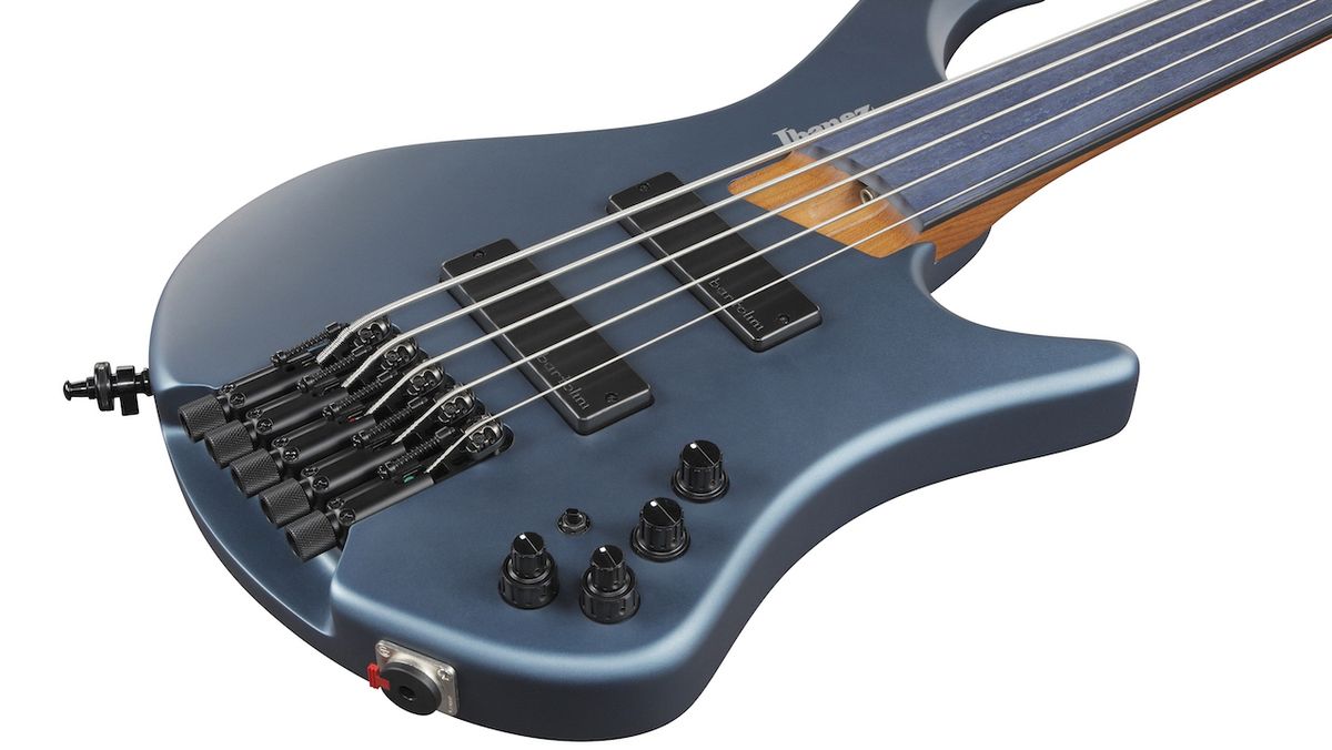EHB1005F Fretless With Blue Richlite Fingerboard