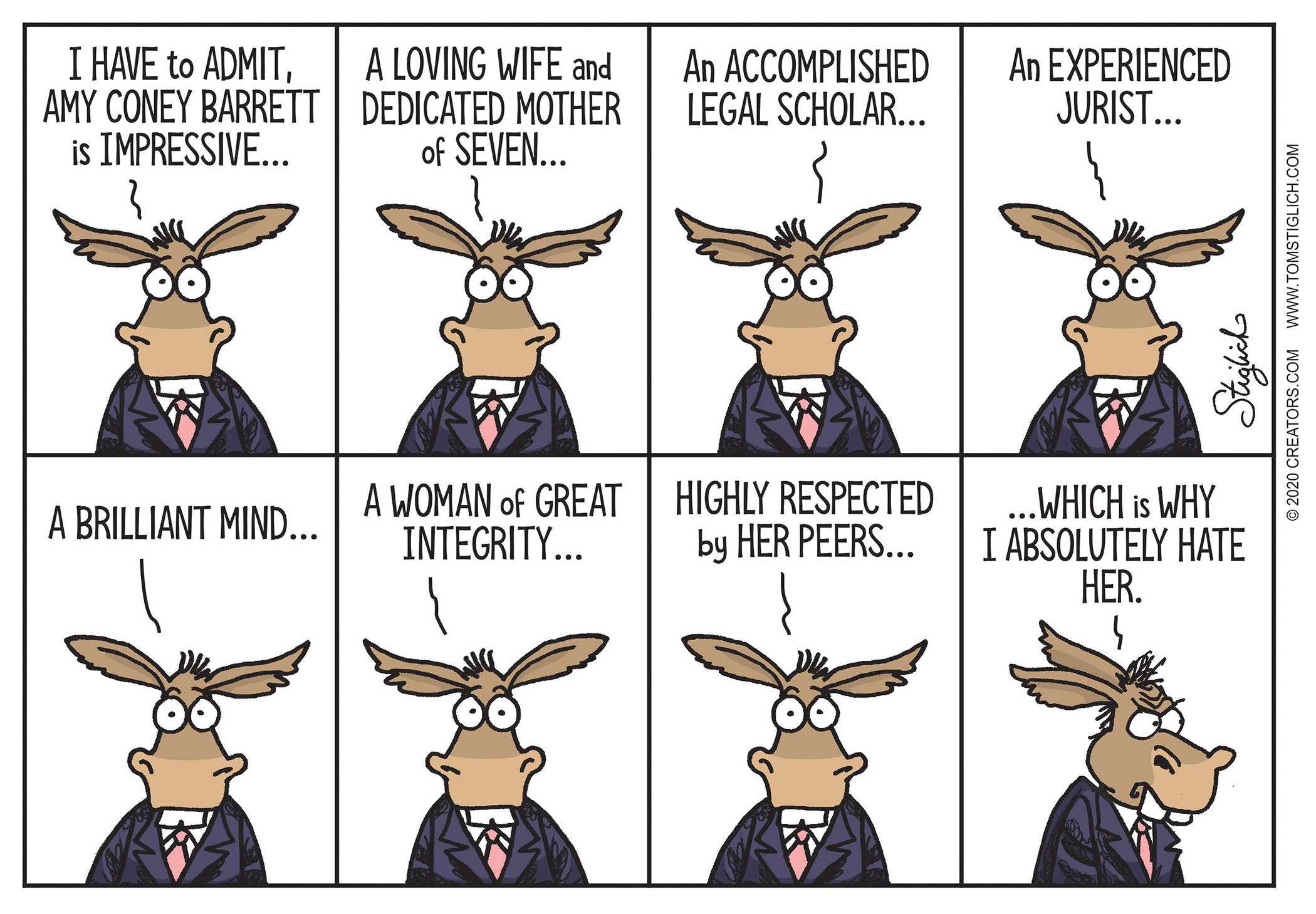 Political Cartoon U.S. Democrats Amy Coney Barrett SCOTUS