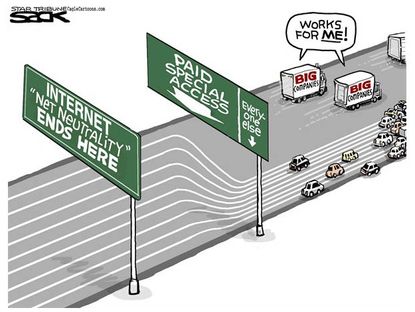 Editorial cartoon net neutrality