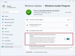 Windows 11 Insider Program graceful opt-out
