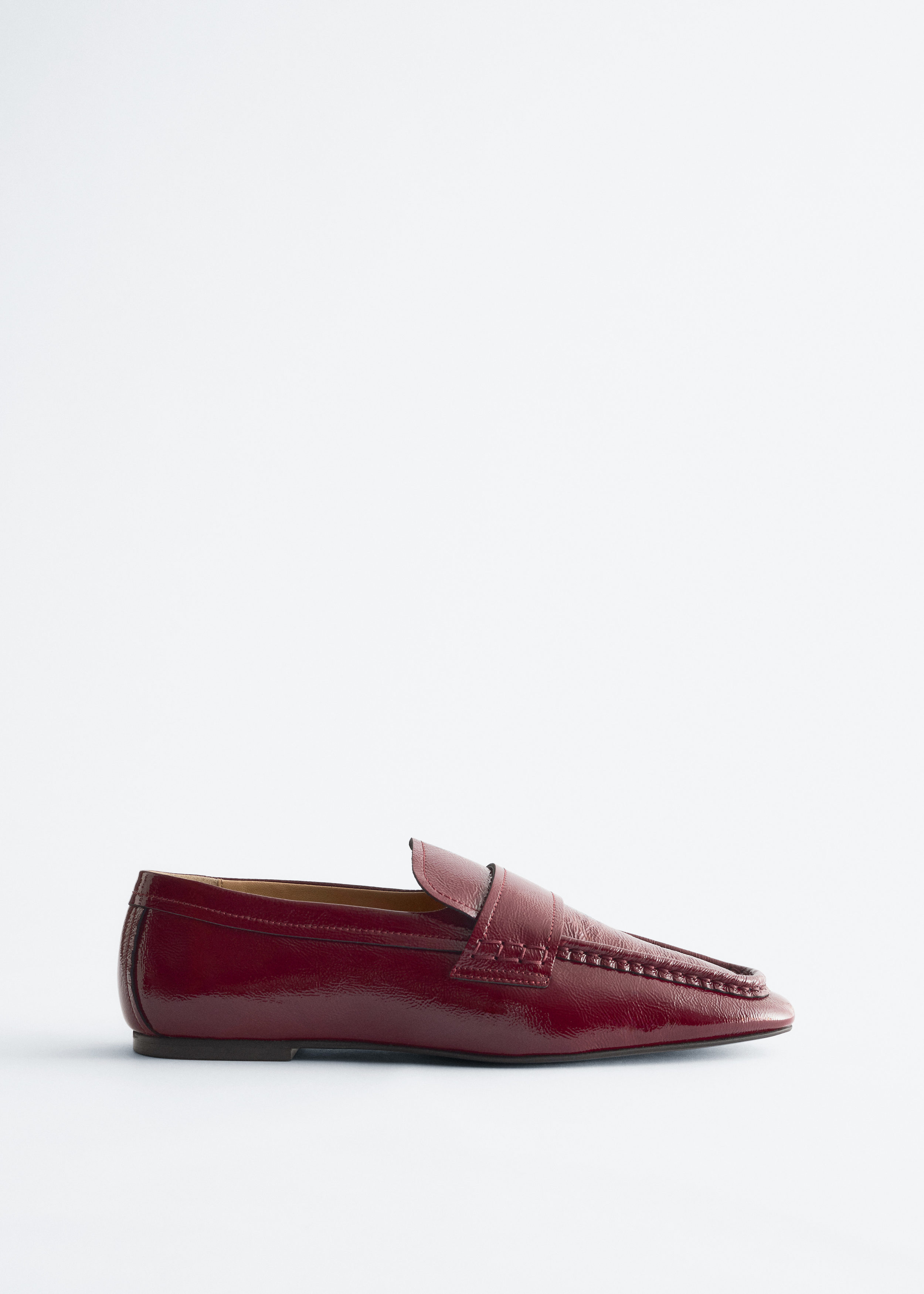 Square-Toe Leather Loafers