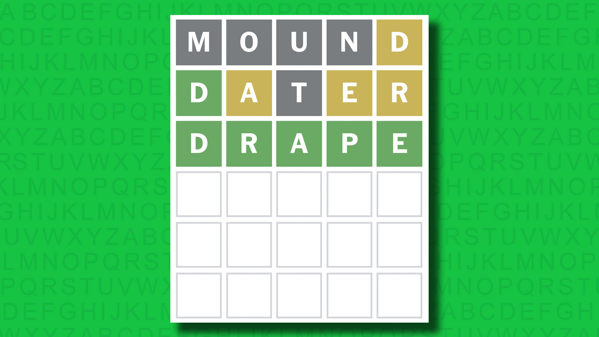NYT Wordle answer for game 1559 on a green background