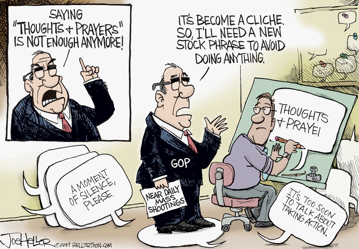 Political Cartoon U.s. Gop Thoughts And Prayers New Stock Phrase 