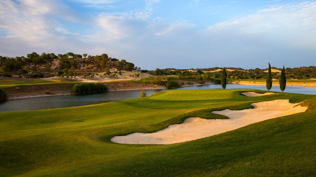 The 15th green at Las Colinas Golf and Country Club