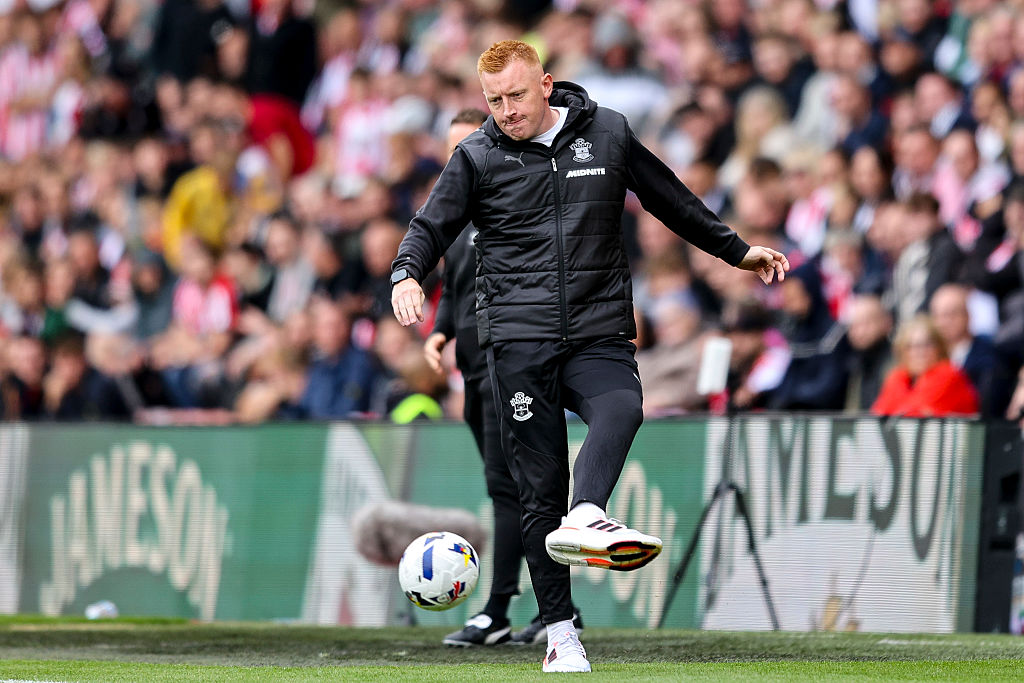 Southampton boss Will Still enters the field to get things moving inside the first minute