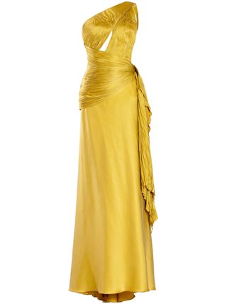 Maria Lucia Hohan Yellow Bliss One-Shoulder Silk Gown | Browns