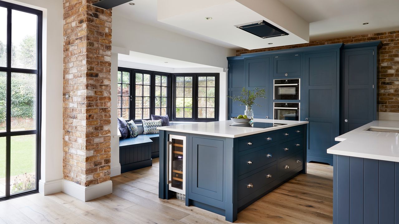 Industrial design meets classical cabinetry in this kitchen