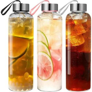 reusable glass water bottle