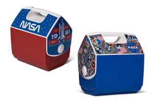 Igloo’s new NASA-inspired Playmate collection features coolers with space shuttle graphics and mission patches. 