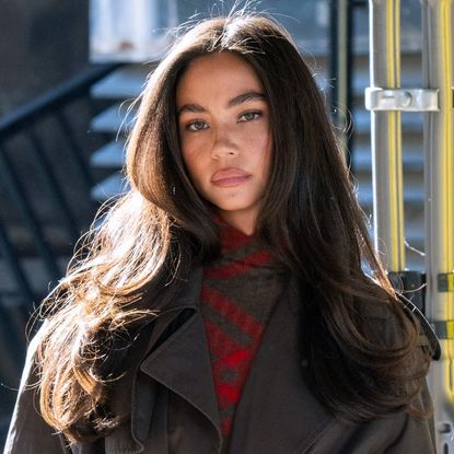 brunette woman with bouncy blow dry