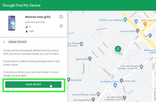 how to find lost Android phone - erase device