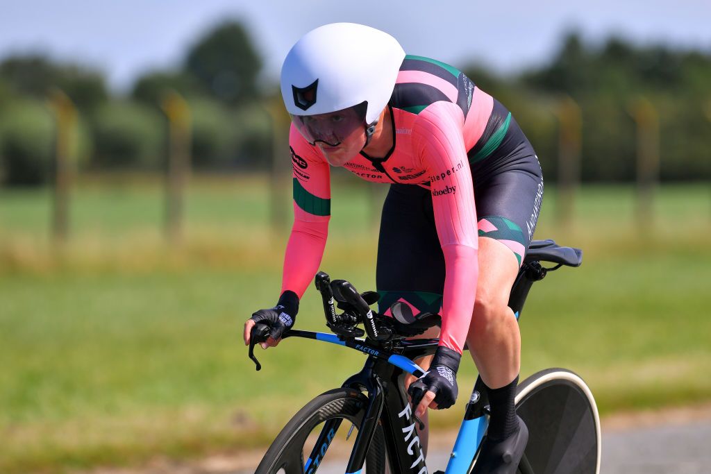 anne-sophie duyck KOKSIJDE BELGIUM AUGUST 20 AnnSophie Duyck of Belgium and Team Parkhotel Valkenburg during the 121st Belgian Road Championship 2020 Womens Elite Individual Time Trial a 284km Individual Time Trial on Koksijde ITT BELCycling BKKoksijde on August 20 2020 in Koksijde Belgium Photo by Luc ClaessenGetty Images