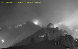 Fires burned around the historic Lick Observatory on Wednesday (Aug. 19, 2020) night.