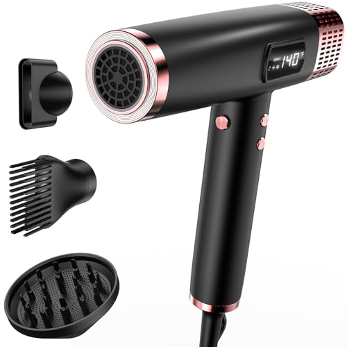 Mescomb Dual Voltage Ionic Hair Dryer With Diffuser - 1875w High-Speed Blow Dryer for Women, Fast Drying, No Heat Damage, Low Noise, Lightweight, European Travel 110v-120v/220v-240v, Gifts for Women