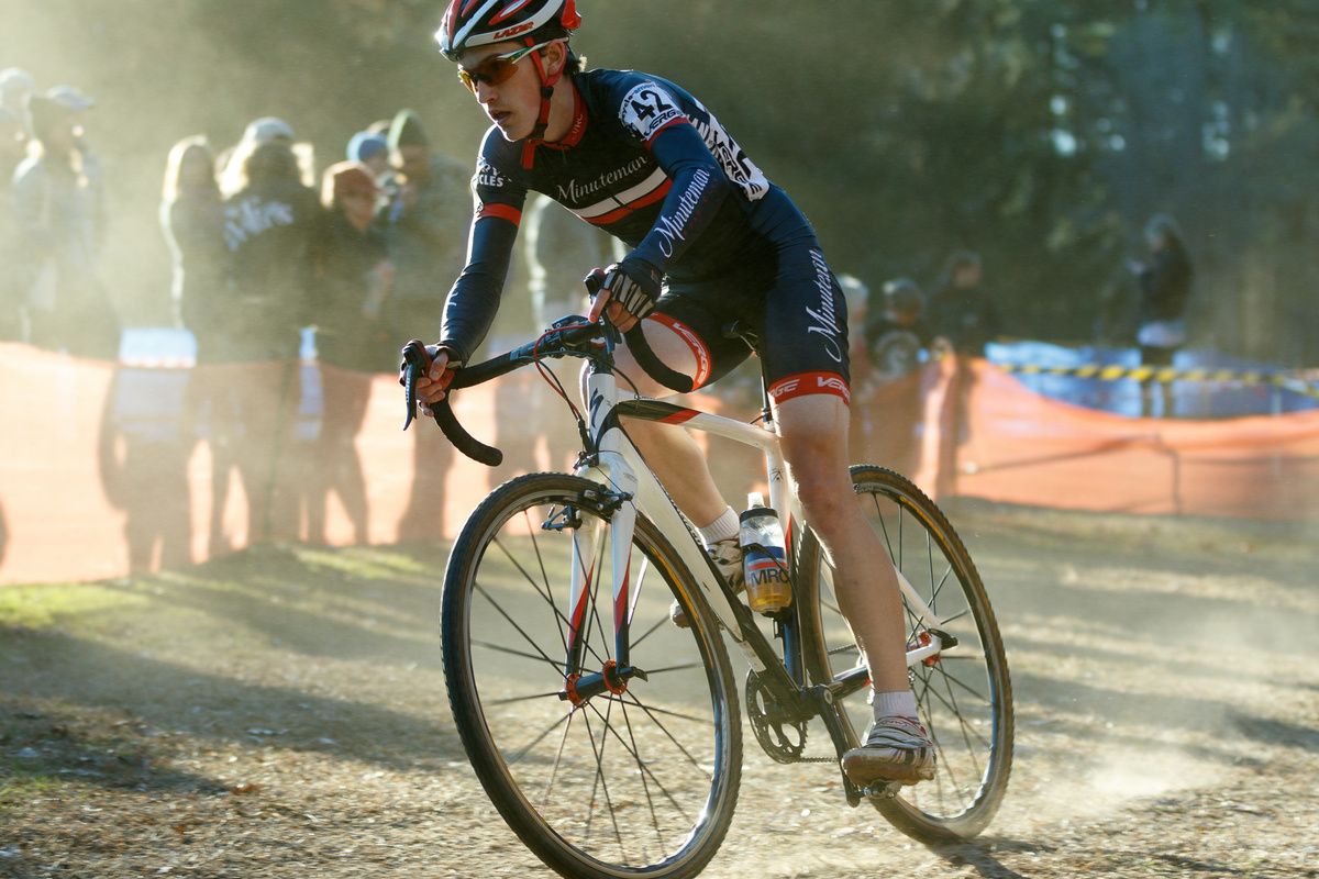 Patrick Collins, a local U23 racer, on his way to 15th today