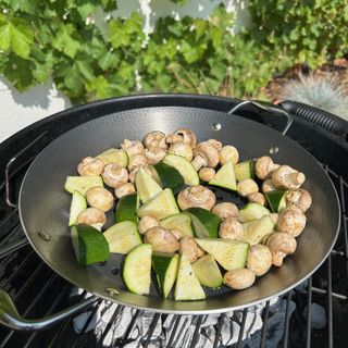 Testing the Hexclad BBQ pan at home