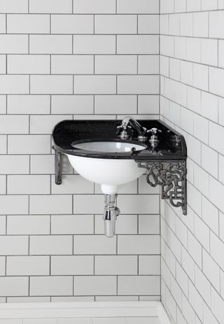 corner sink in bathroom