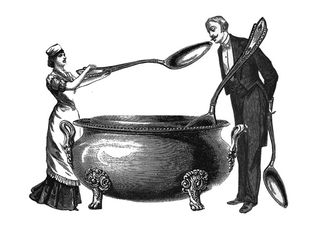 It Takes Two to Tango’ dinner at the V&A meanwhile will be served up in one big pot using giant spoons.