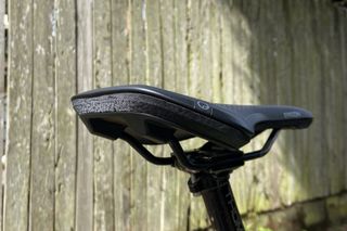 Ergon SR Allroad Core Comp saddle fitted to seatpost and shown from behind