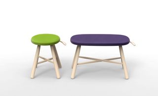 Lime green and purple stools