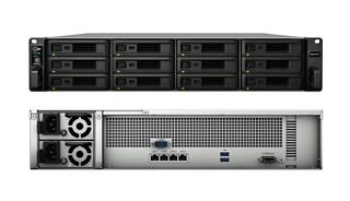 The front and back end of the Synology RackStation RS2421RP+