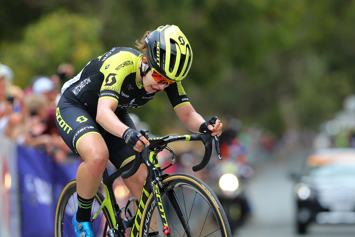 Amanda Spratt (Mitchelton-Scott) after her deep effort