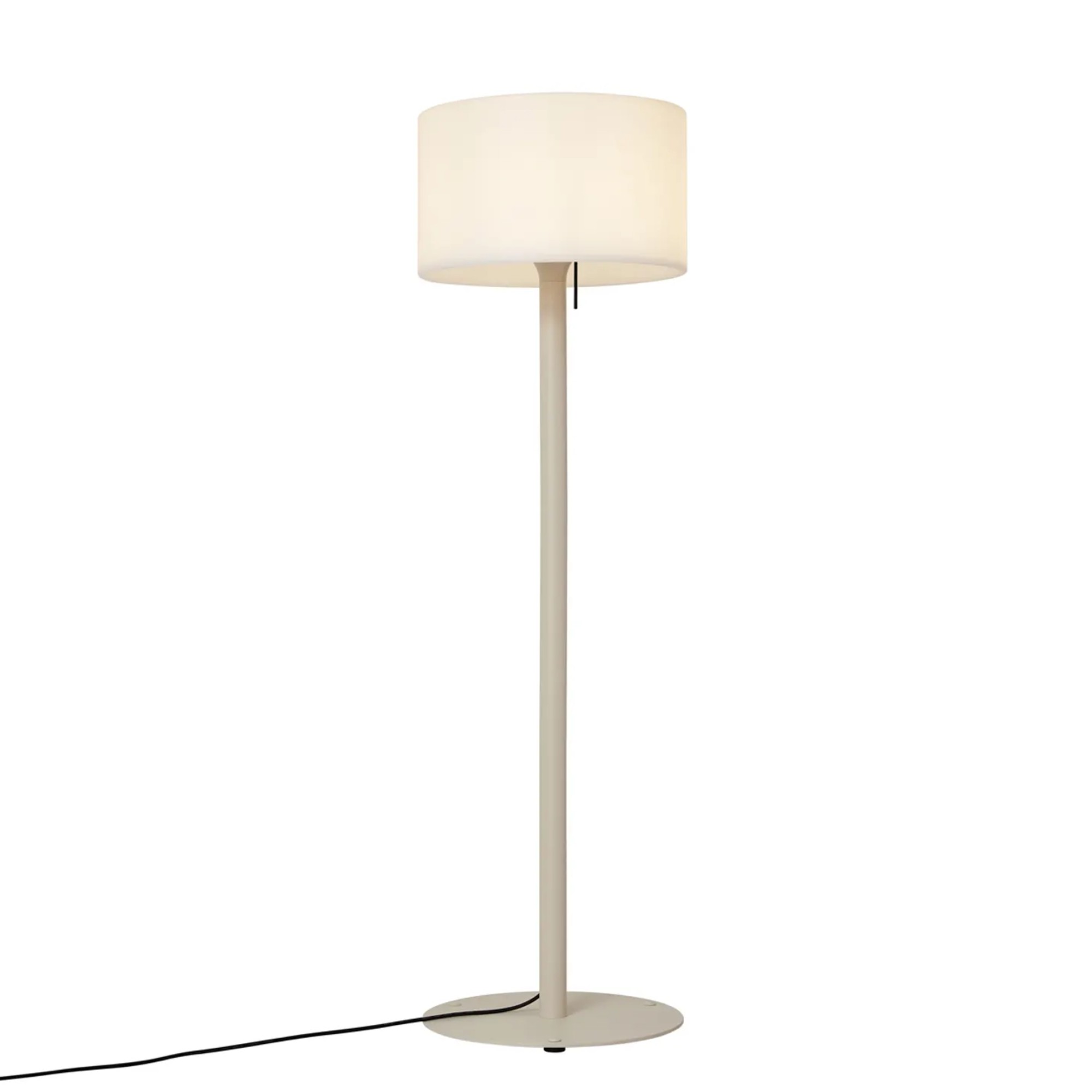 Lampandlight.co.uk Scandinavian Outdoor Floor Lamp Beige with White Shade IP44 - Mississippi