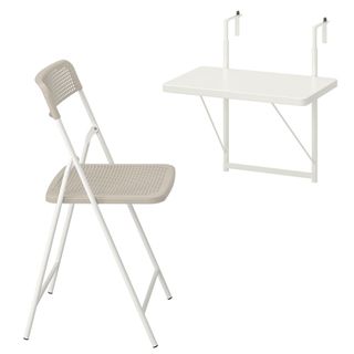 ikea balcony white table and torparo chair