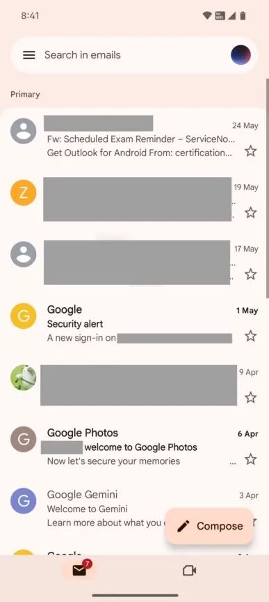 Material 3 Expressive update for Gmail