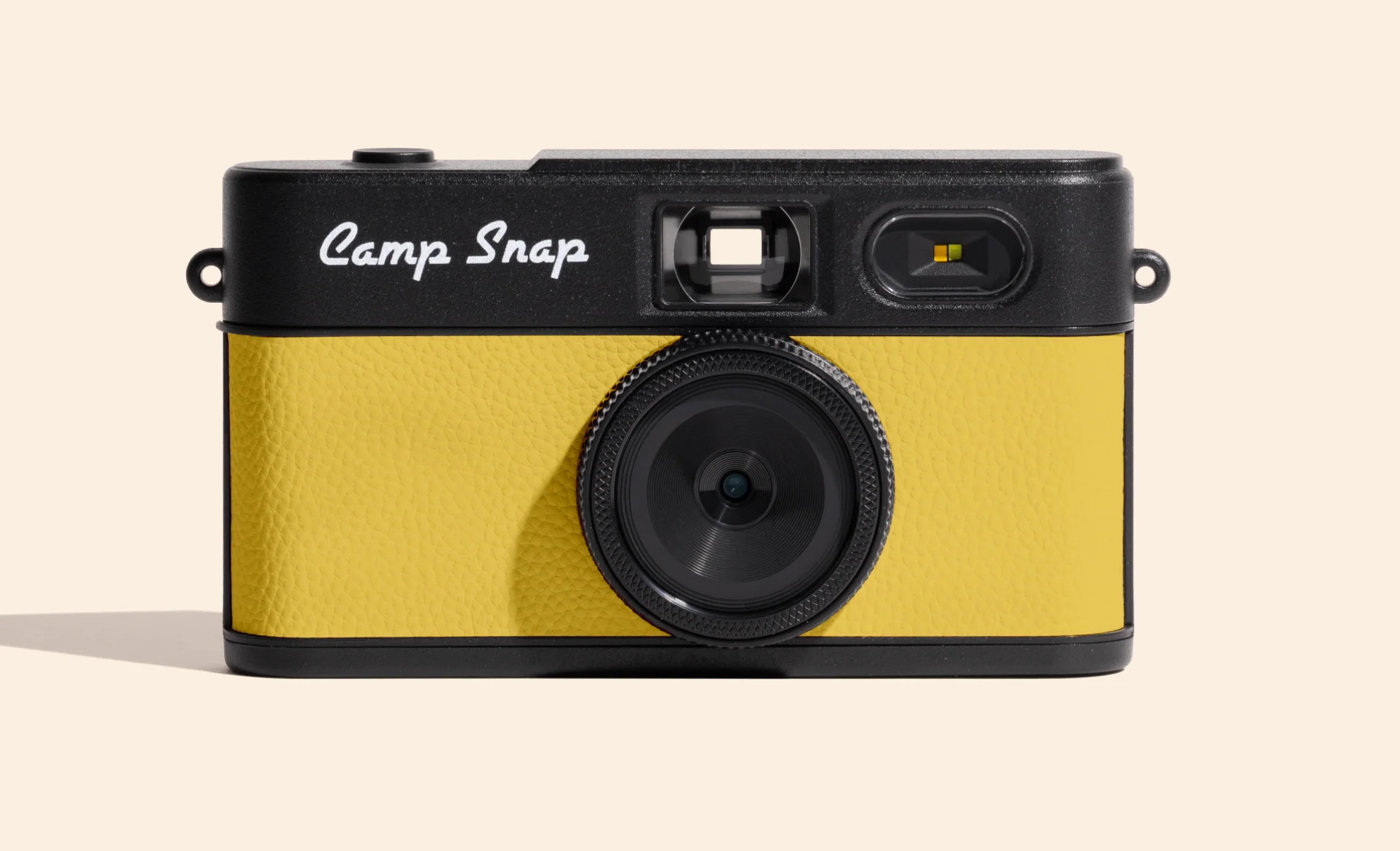 A yellow screen-free Camp Snap digital camera