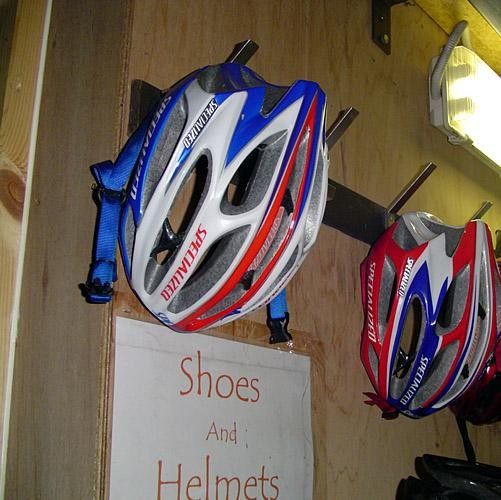 In case you didn't know where to put your shoes and helmet, here it is