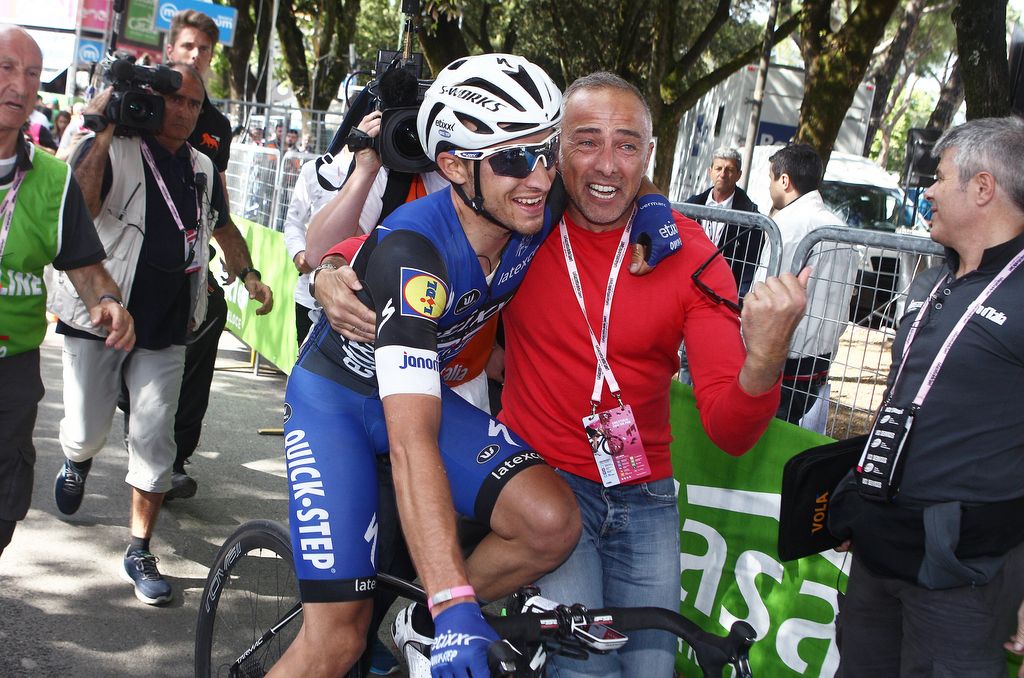 Gianluca Brambilla with Moreno Nicoletti after his stage 1