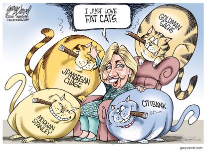 Political Cartoon U.S. Hillary Fat Cats
