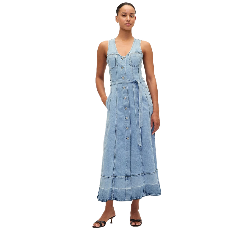 Gap sleeveless denim shirt dress