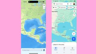 Apple Maps and Google Maps Gulf of Mexico