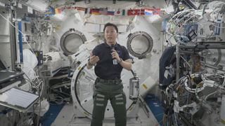 Aboard the International Space Station, Expedition 73 flight engineer Jonny Kim of NASA discussed life and work aboard the orbital outpost during an in-flight interview with International Space University Space Studies Program participants in Seoul, South Korea on July 24, 2025.